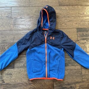 Under Armour Navy and Sky Blue Jacket with Orange Trim